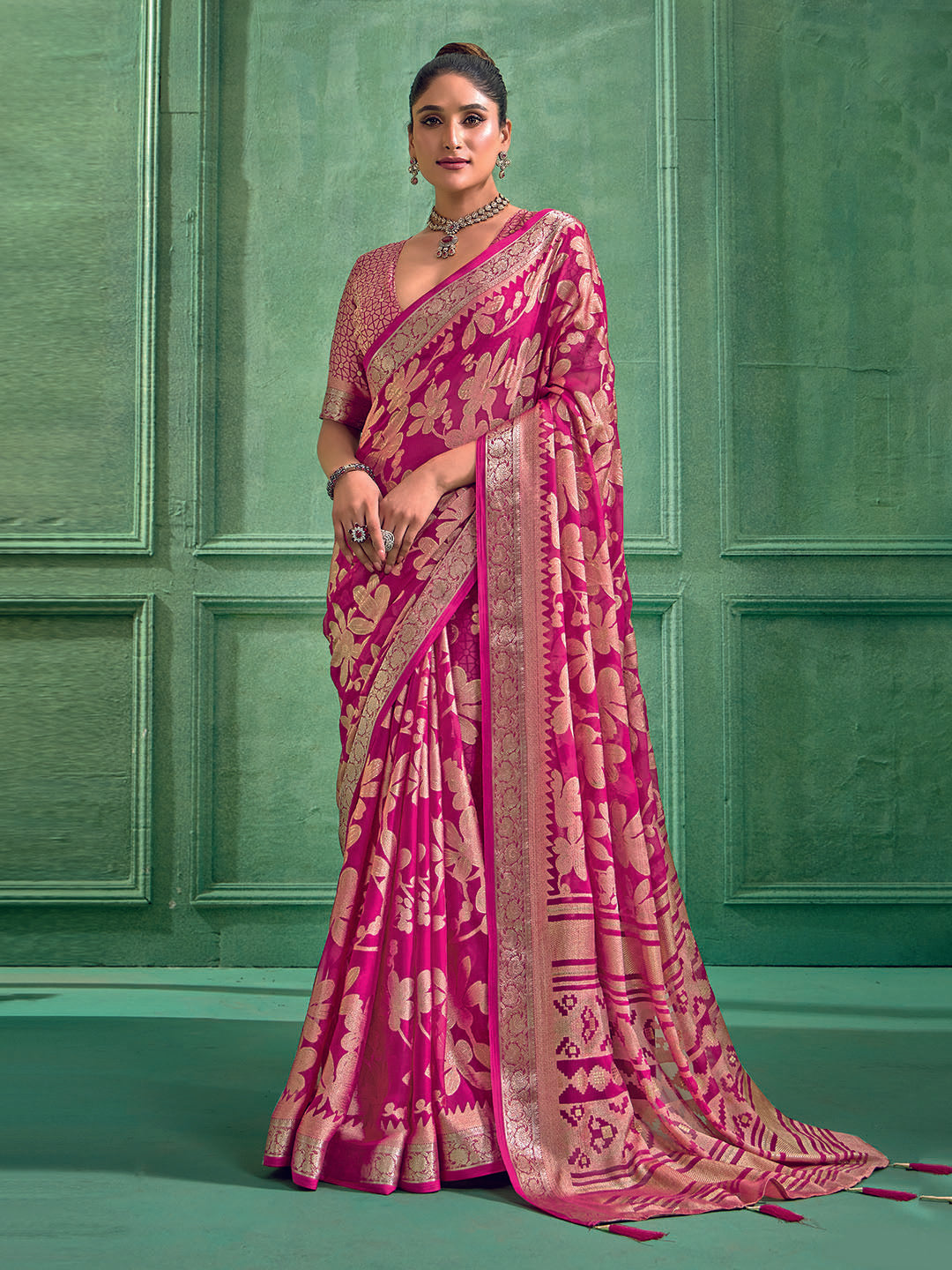 Woven Design Georgette Saree