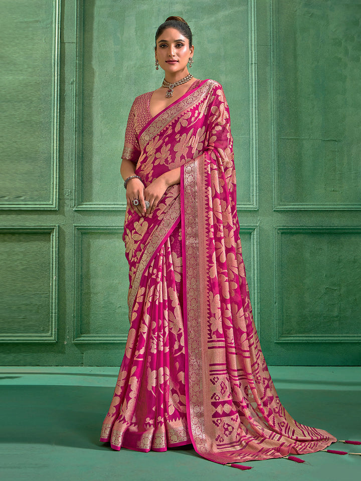Floral Printed Georgette Saree