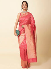 Zari Border Booti Woven Handloom Saree