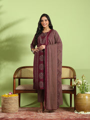 Printed Cotton Kurta With Pant & Dupatta