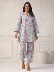 Printed Cotton Blend Kurti With Pants