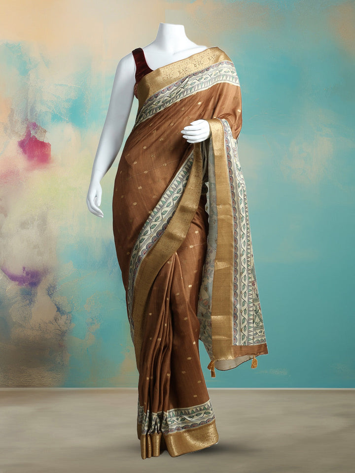 Printed &amp; Woven Design Art Silk Saree