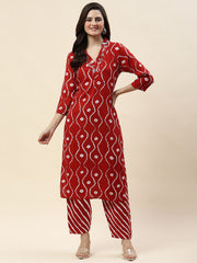 Printed Cotton Kurta With Pants