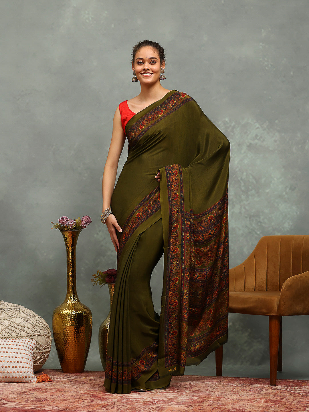 Digital Printed Crepe Saree