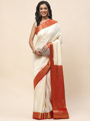 Plain Zari Border Woven Handloom Saree
