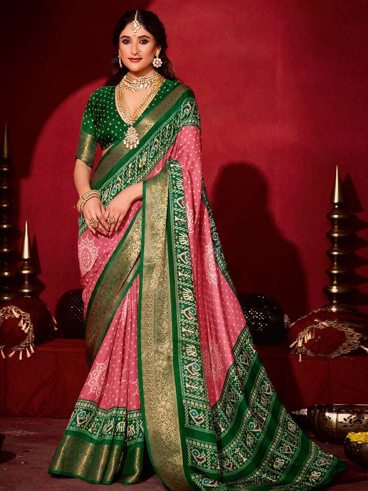 Bandhani Printed Art Silk Saree