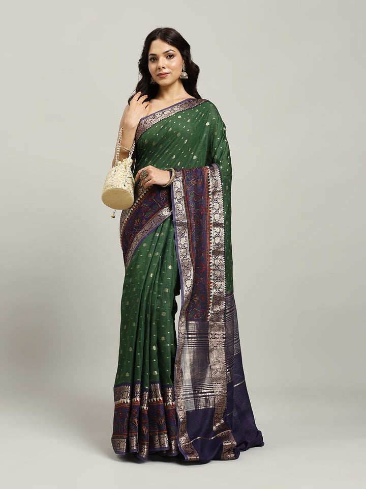 Digital Printed Cotton Blend Woven Saree