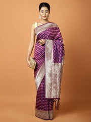 Stone Work Satin Woven Saree