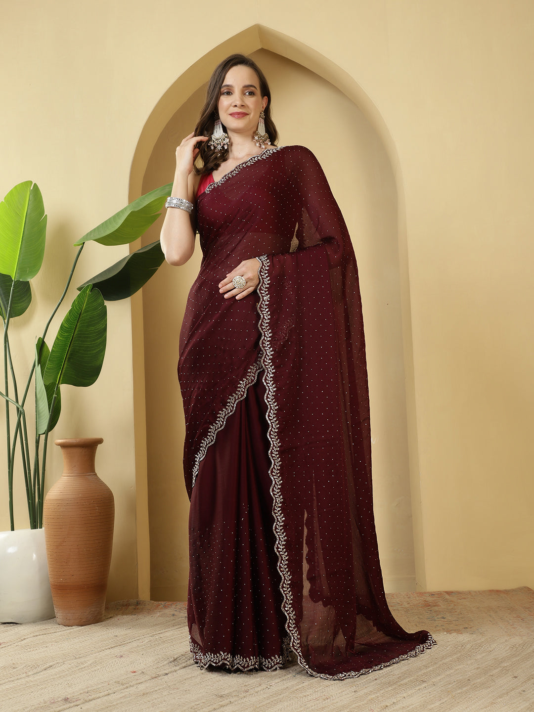 Digital Printed Chiffon Saree