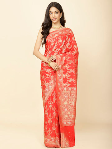 Zari Jaal Woven Crepe Saree