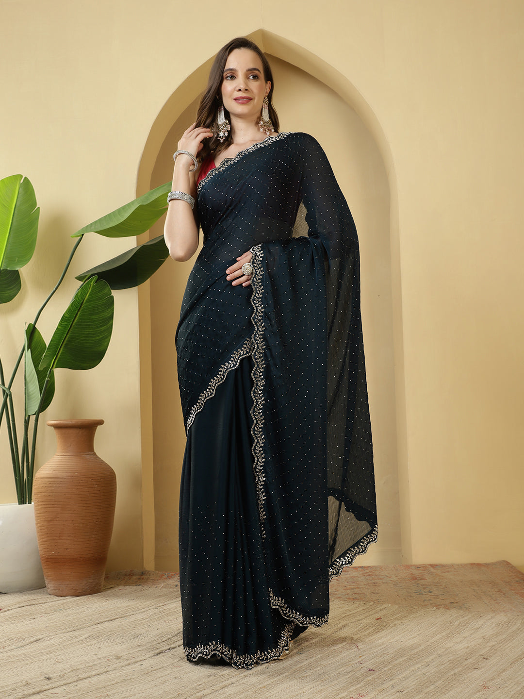 Digital Printed Chiffon Saree