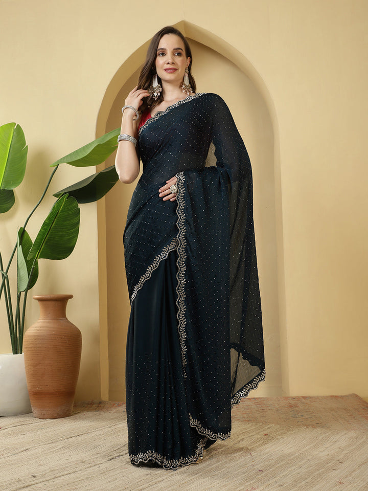 Digital Printed Chiffon Saree