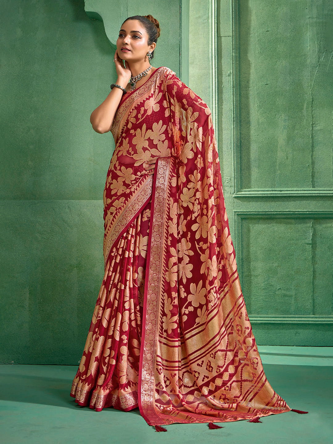 Woven Design Georgette Saree