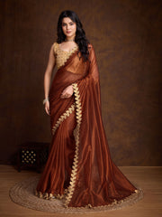 Stone Embroidery Tissue Saree