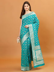 Zari Border Banarasi Woven Saree