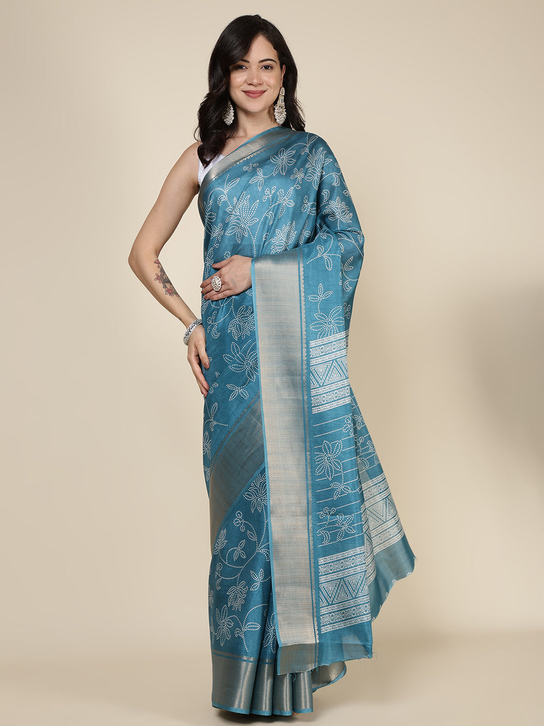 Maheshwari Printed Dola Cotton Saree