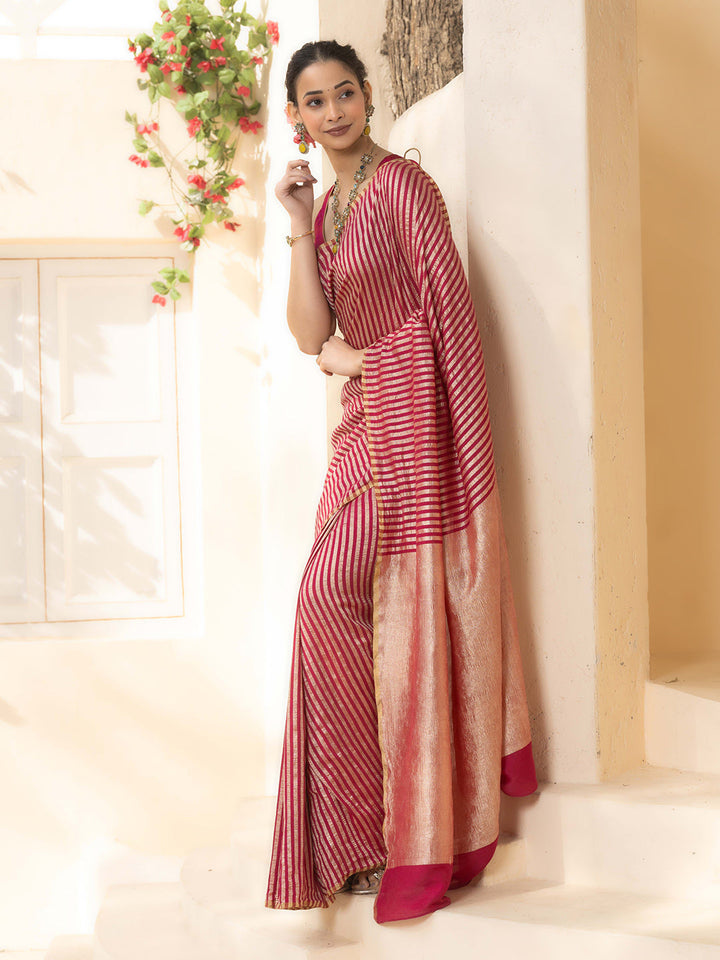 Plain Crepe Saree
