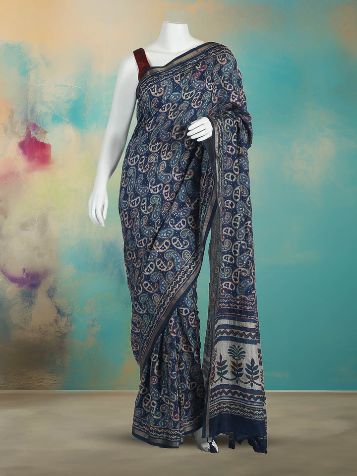 Paisley Printed Art Silk Saree
