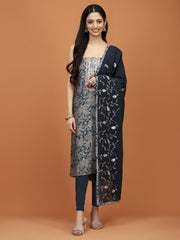 Paisley Printed Cotton Unstitched Suit Piece With Dupatta