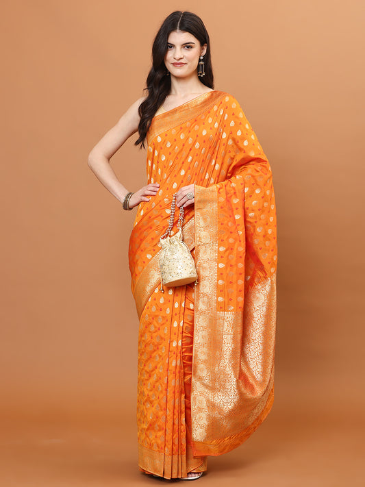 Zari Jaal Embroidery Banarasi Saree