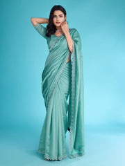 Stone Embroidery Tissue Saree