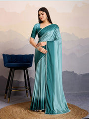 Embroidered Crepe Saree