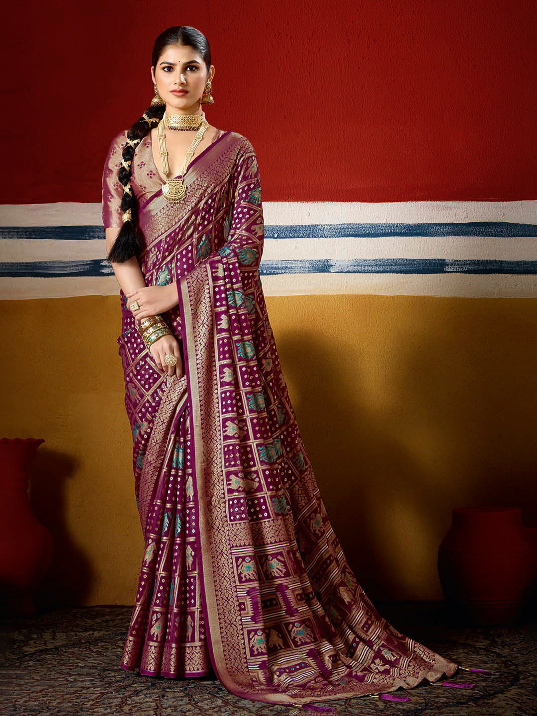 Abstract Print Georgette Saree