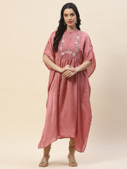 Yoke Embroidery Cotton Kaftan Kurta