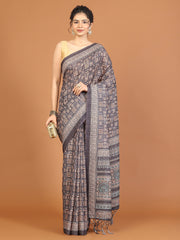 Digital Printed Tussar Woven Saree