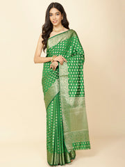 Zari Border Booti Woven Handloom Saree