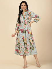 Floral Printed Cotton Dress