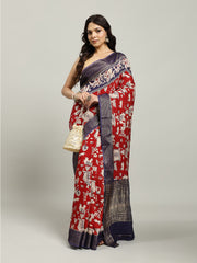 Digital Printed Cotton Blend Woven Saree