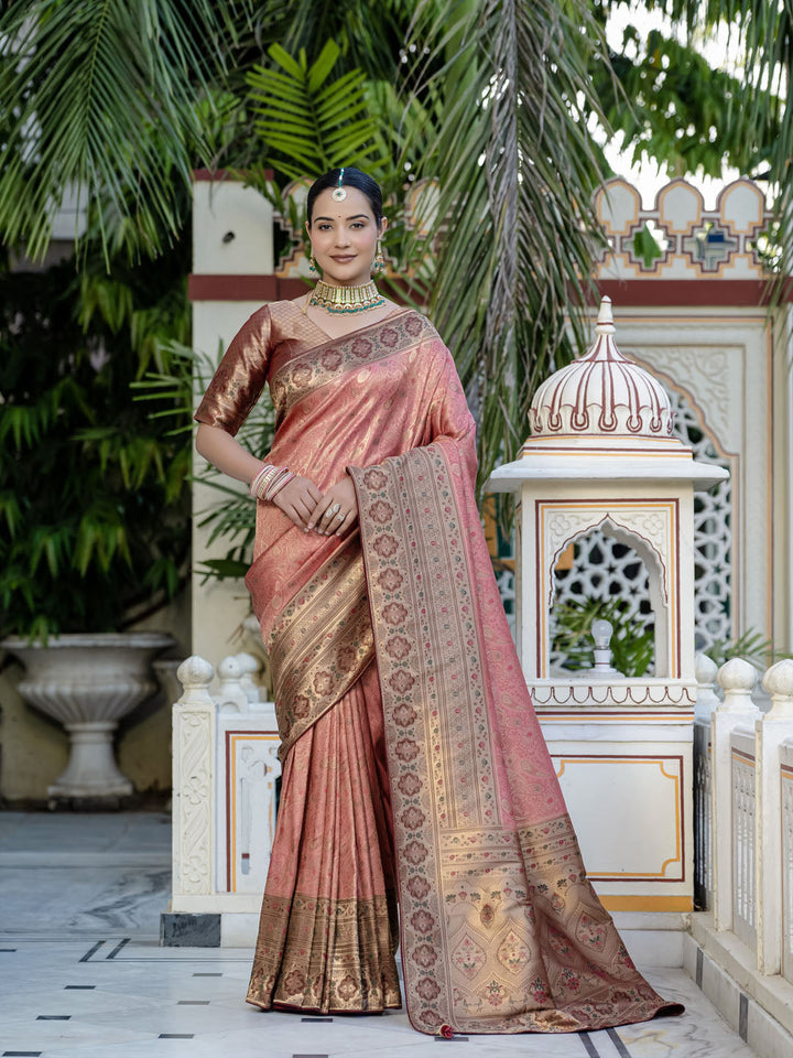 Woven Design Meenakari Kanjivaram Silk Saree