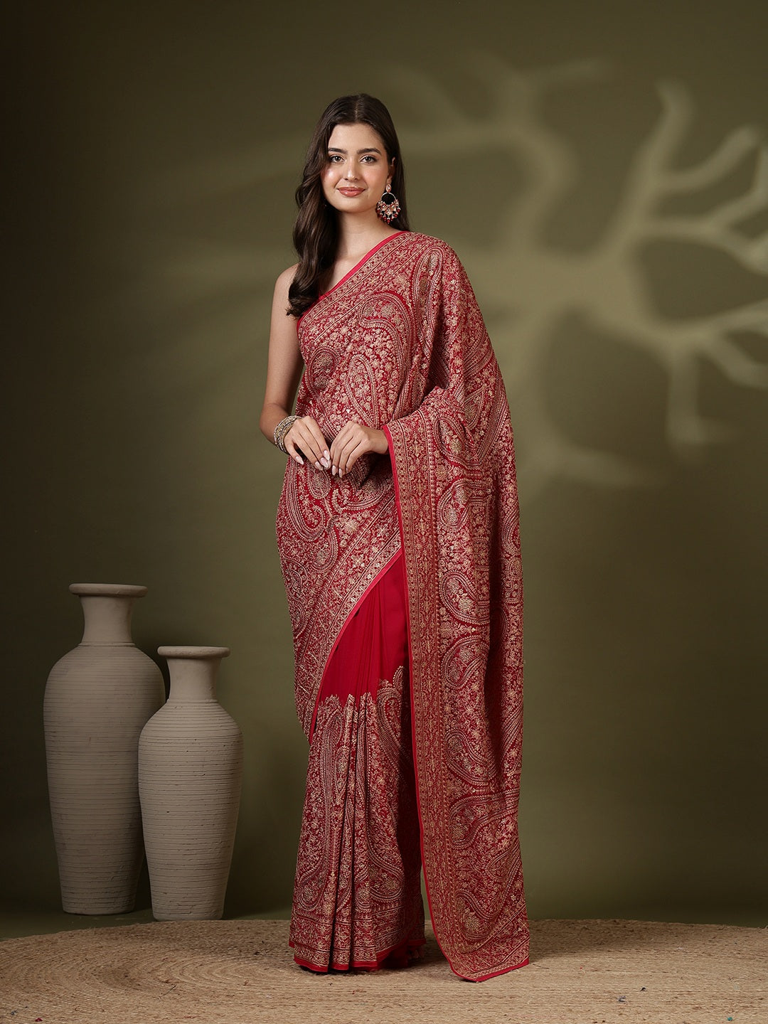 Embroidered Georgette Saree