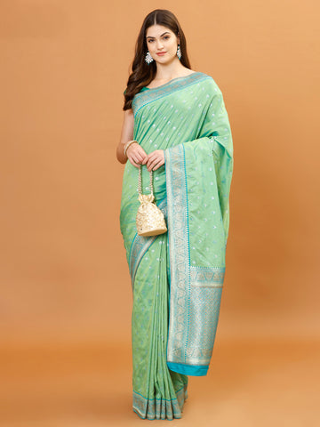 Zari Border Banarasi Woven Saree