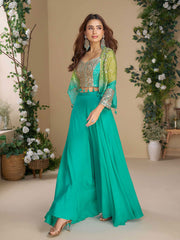 Printed Chinon Kurta With Pants & Dupatta