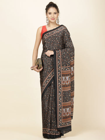 Printed Crepe Woven Saree