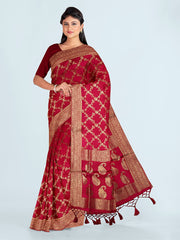 Zari Jaal Art Silk Woven Saree