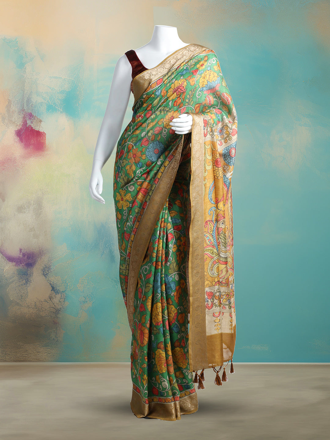 Printed Tussar Saree
