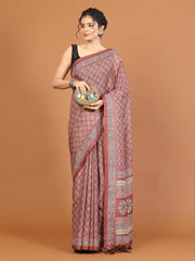 Digital Printed Tussar Woven Saree