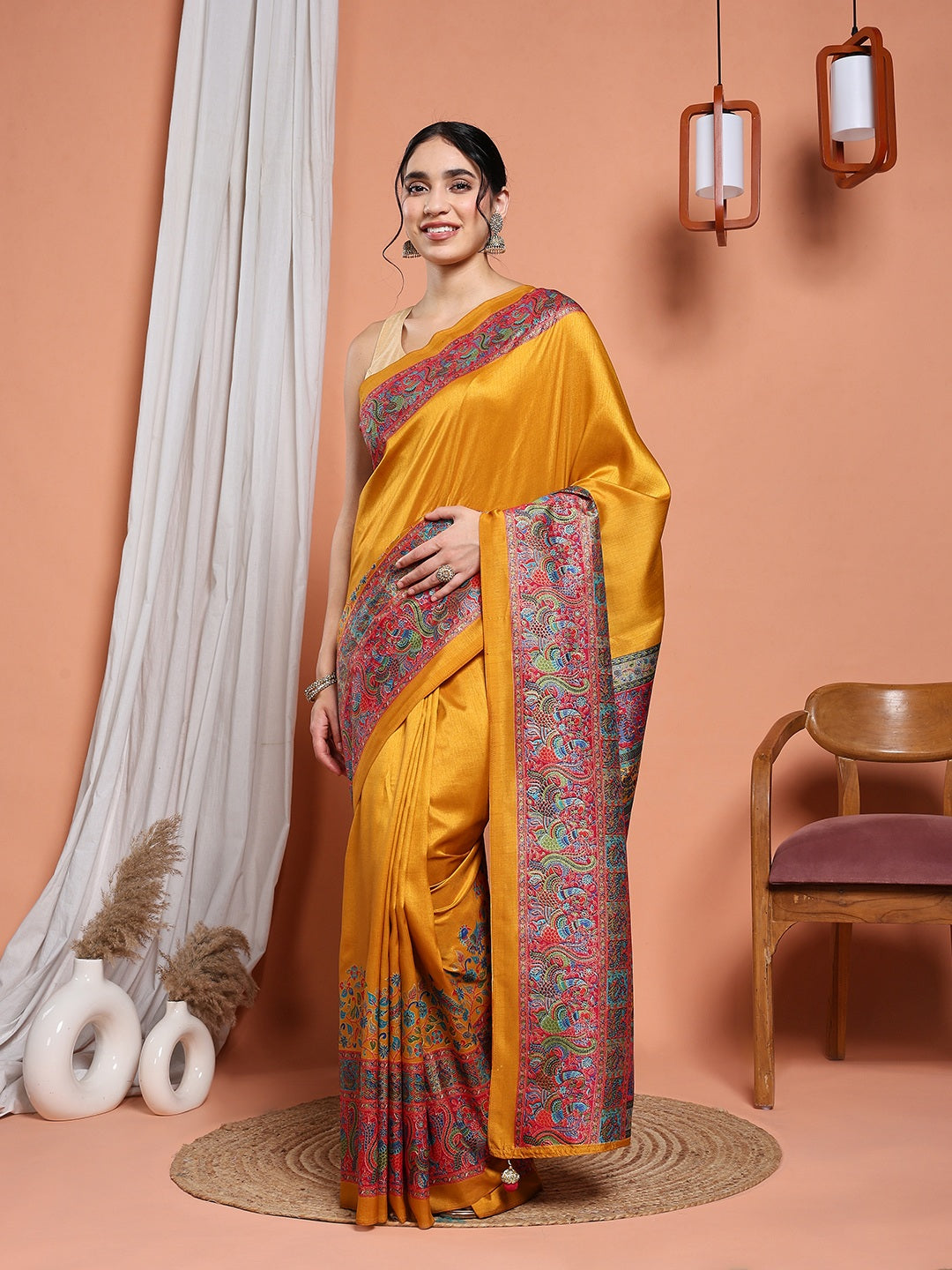 Digital Printed Art Silk Saree