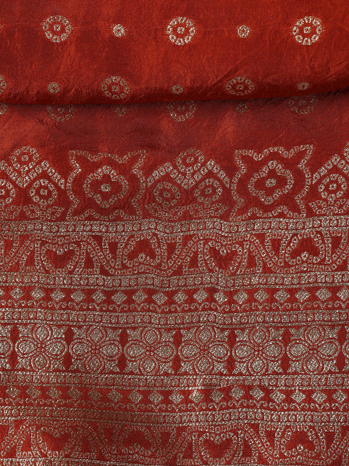 Embroidered Art Silk Unstitched Suit Piece With Dupatta