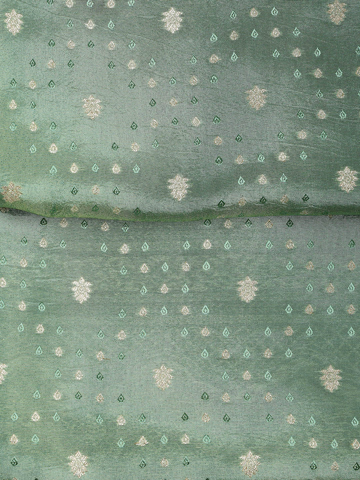 Embroidered Art Silk Unstitched Suit Piece With Dupatta