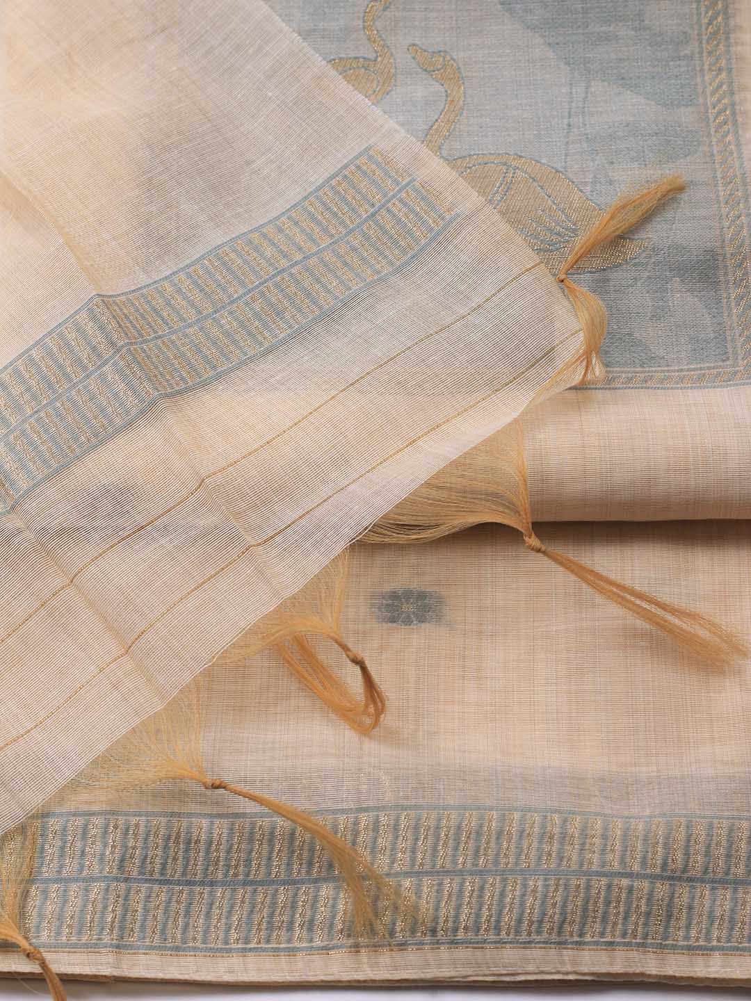 Jamdhani Chanderi Unstitched Suit Piece With Dupatta