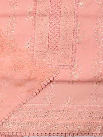 All Over Embroidery Cotton Blend Unstitched Suit With Dupatta