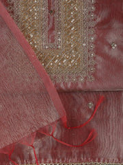 Neck Embroidery Tissue Unstitched Suit With Dupatta