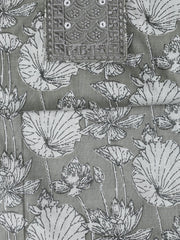 Neck Woek Cotton Blend Unstitched Suit With Dupatta