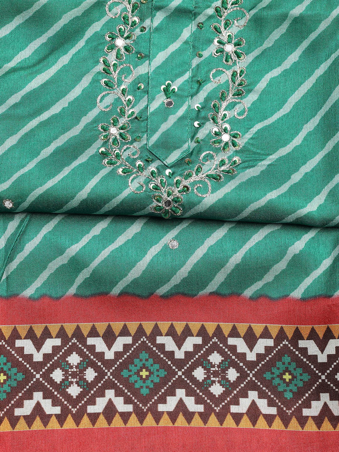 Cotton Blend Unstitched Suit Piece With Dupatta