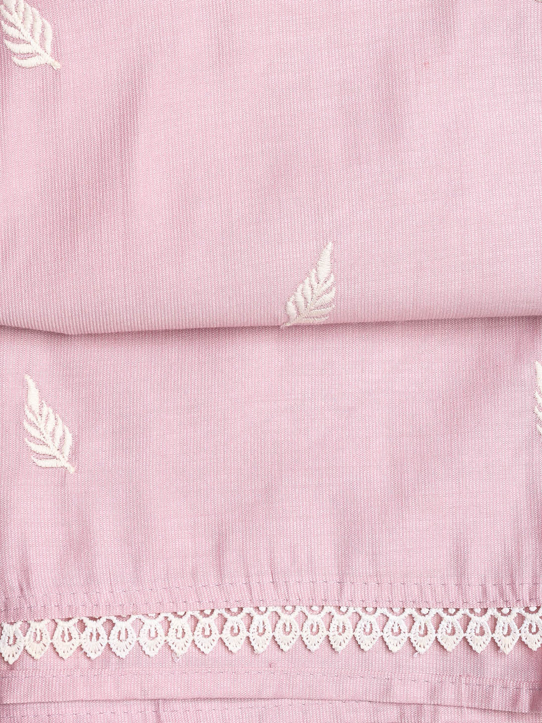 Neck Embroidery Chanderi Unstitched Suit With Dupatta
