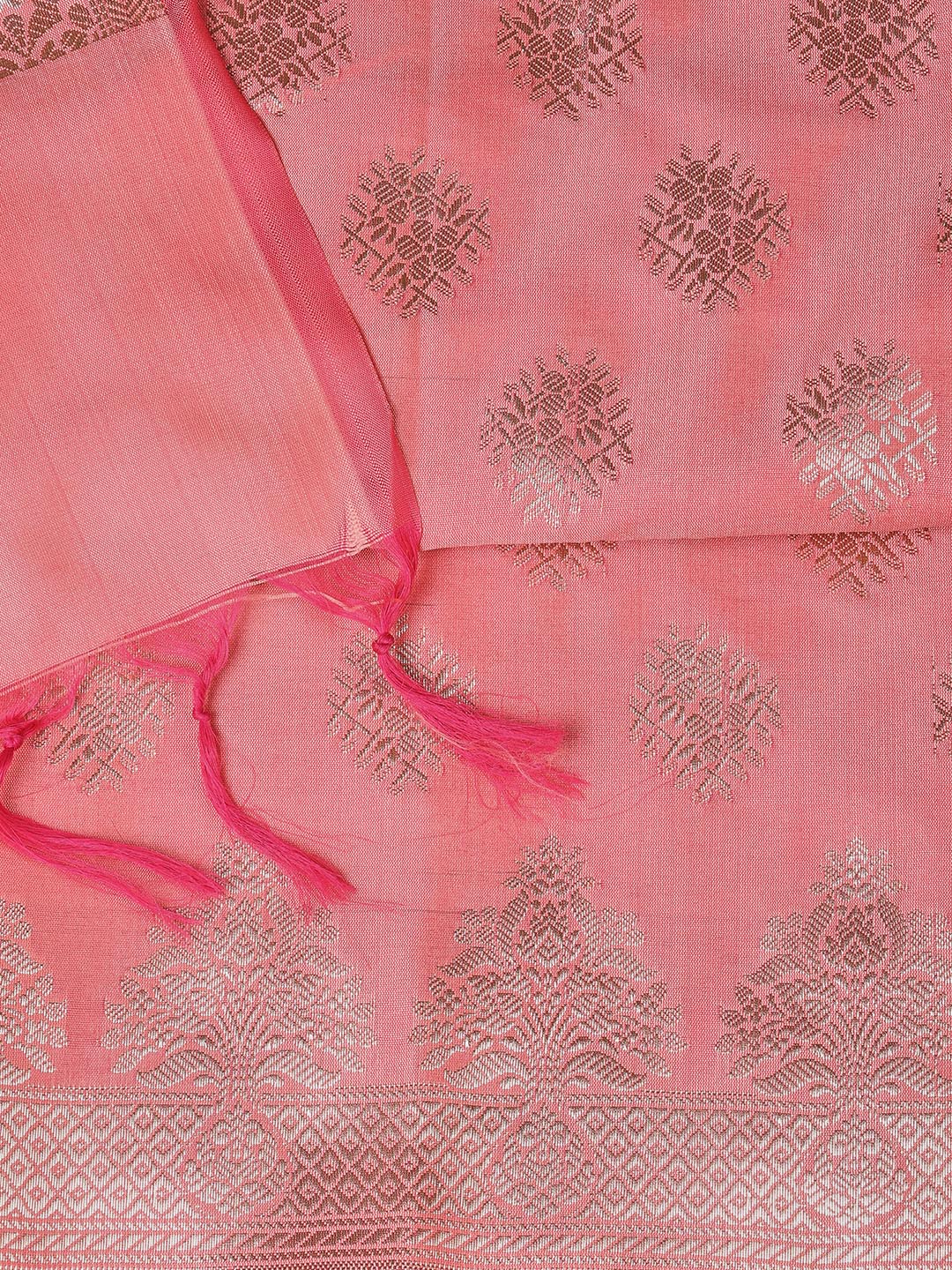 Floral Woven Booti Chanderi Unstitched Suit With Dupatta